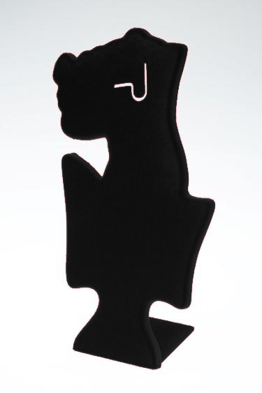 Présentoir à bijoux L16cm H30cm floqué velours noir