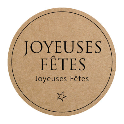 Boîte 500 étiquettes adhésives« Joyeuses Fêtes »