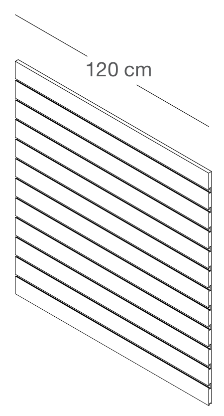 Panneau rainuré 120x120cm | écart 10cm