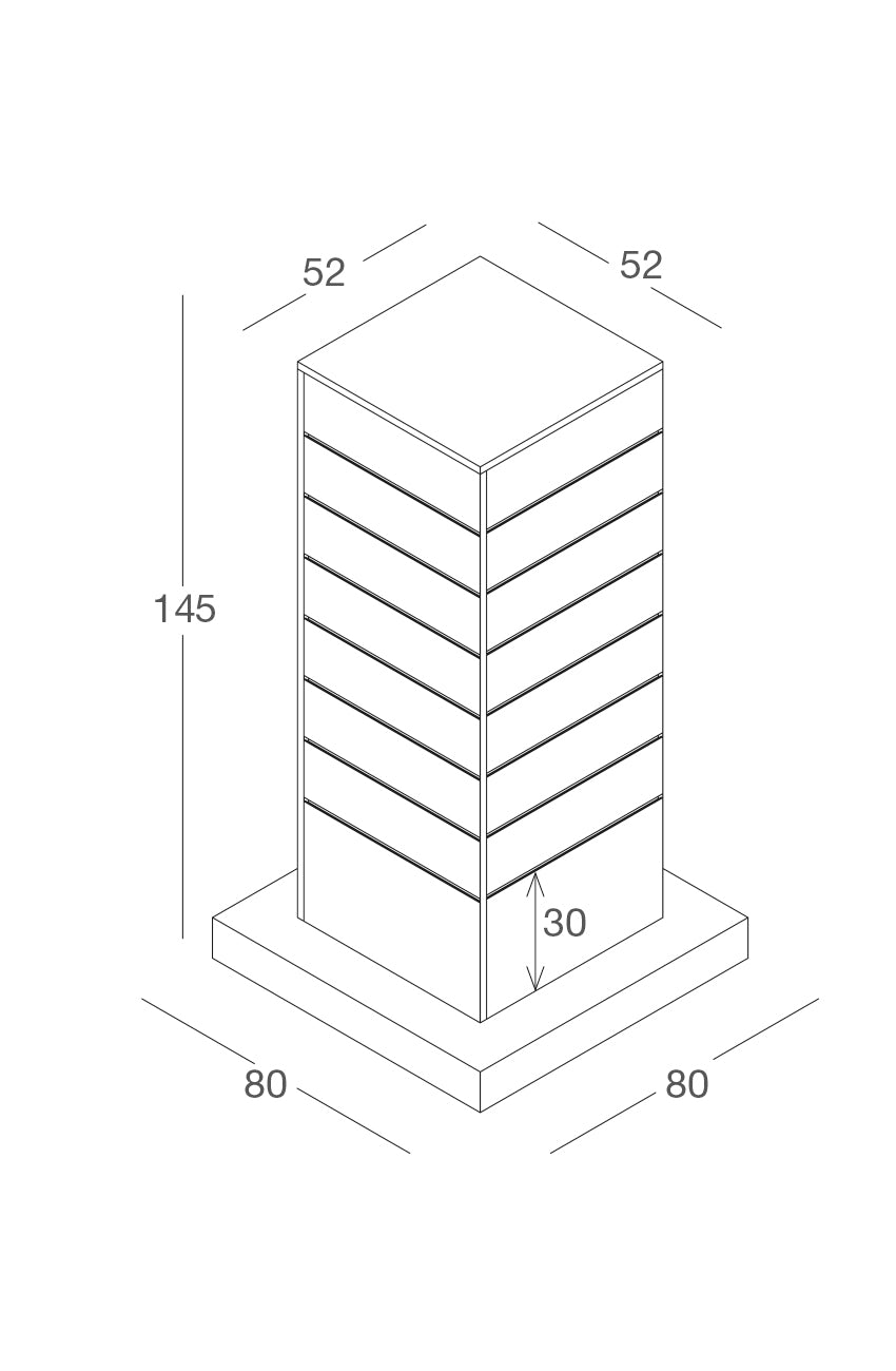 Gondole rainurée cube