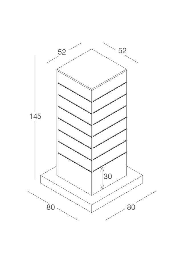 Gondole rainurée cube