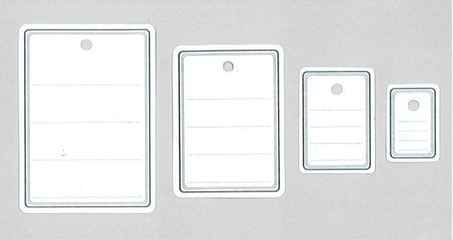 Etiquettes à trou ligné gris 4 formats