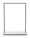 Portant métal brut avec socle blanc mat - 2 hauteurs