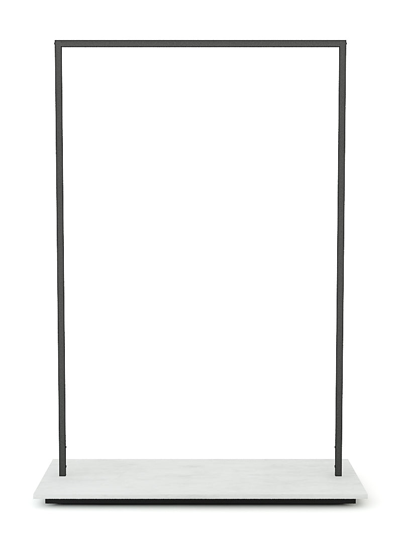 Portant métal brut avec socle blanc mat - 2 hauteurs