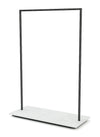Portant métal brut avec socle blanc mat - 2 hauteurs