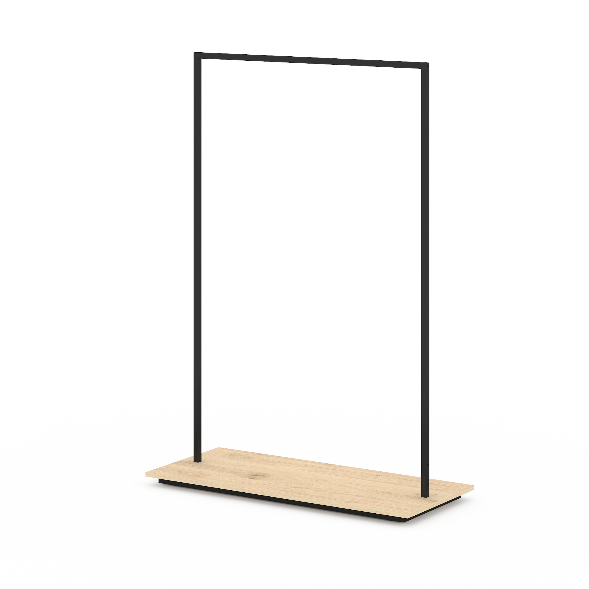 Portant vêtements H160m en métal avec socle mélaminé - personnalisables