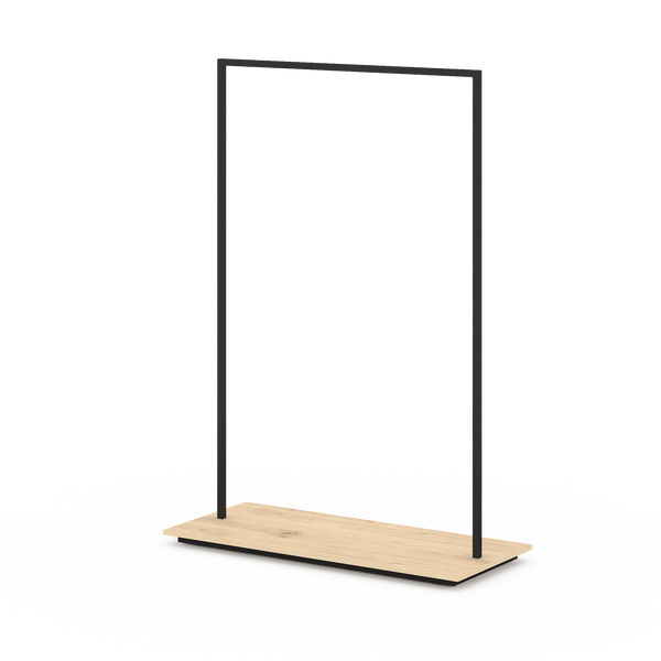 Portant vêtements H160m en métal avec socle mélaminé - personnalisables