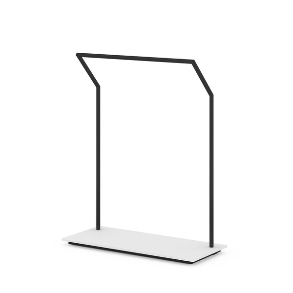 Portant à vêtements incliné H160m en métal avec socle mélaminé - personnalisables