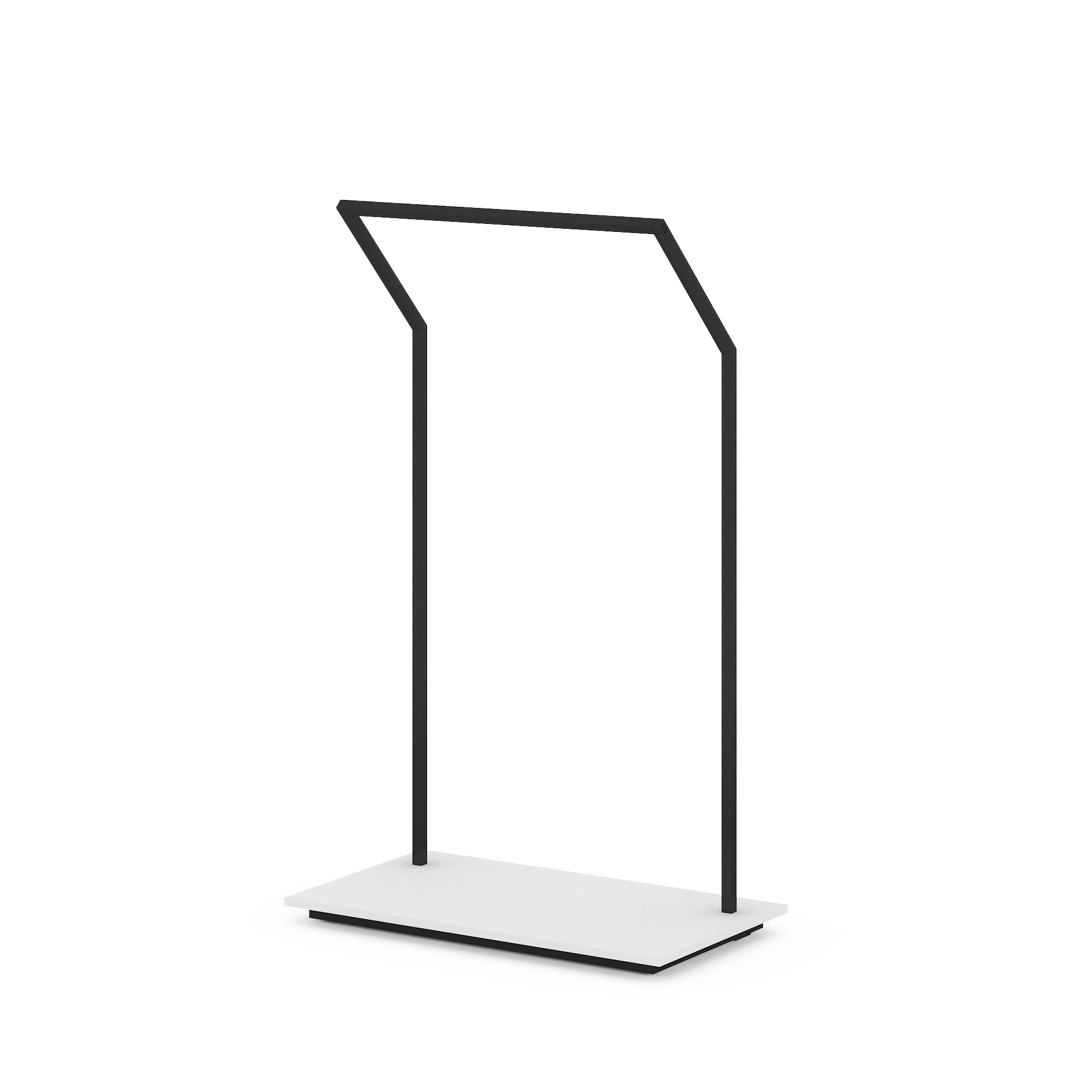 Portant à vêtements incliné H160m en métal avec socle mélaminé - personnalisables