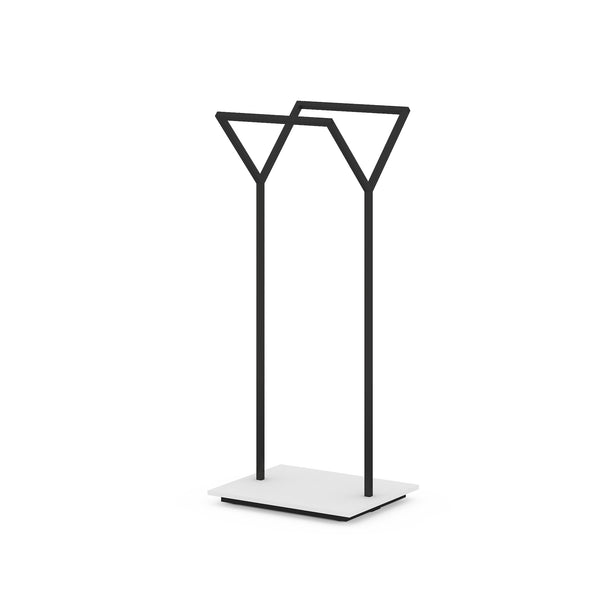 Portant à vêtements double H160m en métal avec socle mélaminé - personnalisables