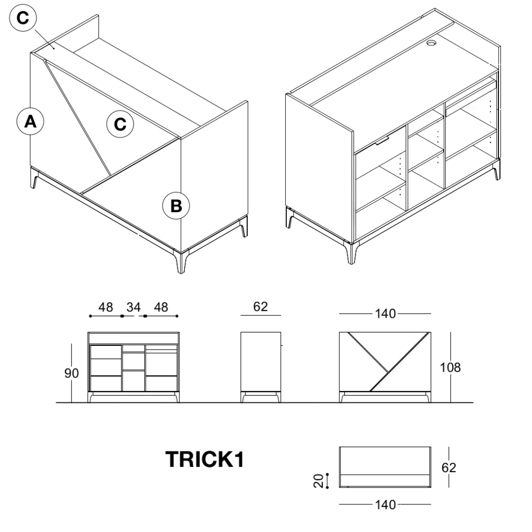 Comptoir de vente Trick - 2 modèles