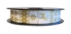 Bobine de bolduc imprimé Noël 25 mm x 100 m – ruban décoratif festif pour emballages cadeaux et décorations de fin d’année