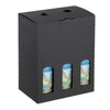 carton portatif noir pour petites bouteilles, emballage élégant et pratique, disponible en 2 formats, idéal brasseurs, cavistes, épiceries fines et coffrets cadeaux