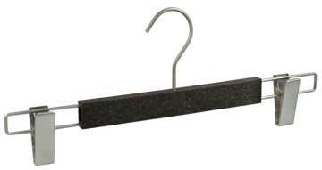 Cintre à pince bio noir 36 cm en fibres d’herbe et métal mat – écologique et élégant pour vêtements et accessoires de mode