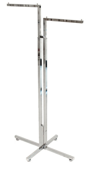 DittaDisplay Retail Solutions - Portant à 2 bras réglables en métal chromé Ständer mit 2 verstellbaren Armen aus verchromtem Metall Rack with 2 adjustable arms in chromed metal