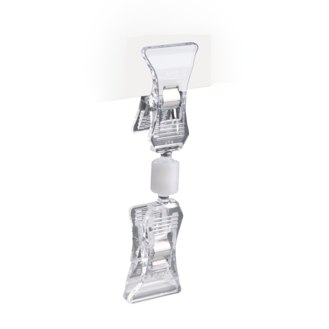 Pinces porte-prix articulée - 10pces - transparente / noire