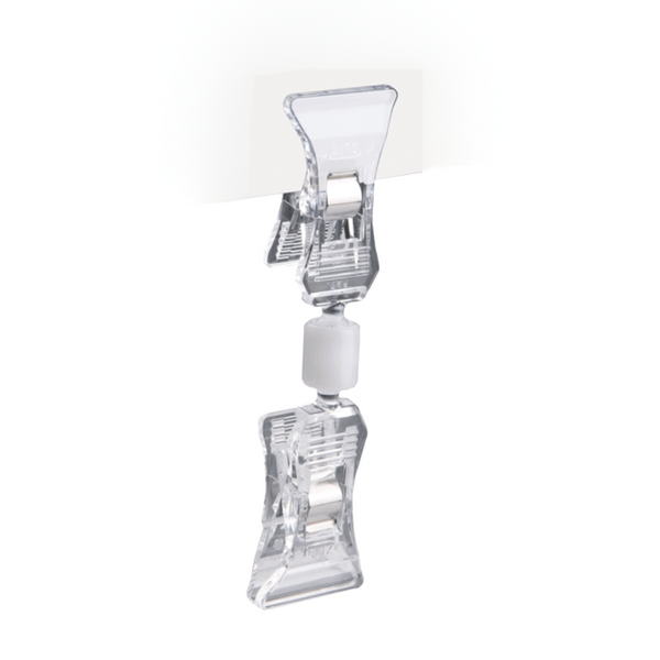 Pinces porte-prix articulée - 10pces - transparente / noire