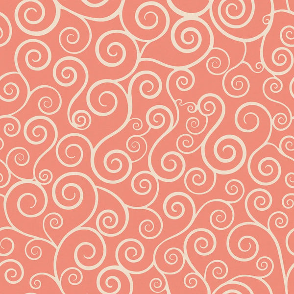 Rouleau de papier cadeau motifs spirales blanc et rose, en papier couché 60/90 g recyclable, dimensions 0,7 x 100 m ou 50 m, idéal pour emballages cadeaux professionnels.