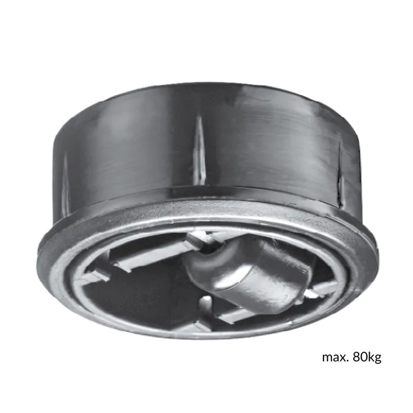 Roulette encastrable, capacité de charge jusqu’à 80 kg, adaptée aux meubles et présentoirs