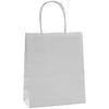 Sac papier kraft argent poignées torsadées 26×34 cm – 100 % recyclable et apte au contact alimentaire – fabrication européenne