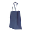 Sac papier kraft bleu marine poignées torsadées 26×34 cm – 100 % recyclable et apte au contact alimentaire – fabrication européenne
