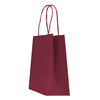 Sac papier kraft bordeaux poignées torsadées 26×34 cm – 100 % recyclable et apte au contact alimentaire – fabrication européenne