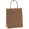 Sac papier kraft chocolat poignées torsadées 26×34 cm – 100 % recyclable et apte au contact alimentaire – fabrication européenne