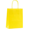 Sac papier kraft citron poignées torsadées 26×34 cm – 100 % recyclable et apte au contact alimentaire – fabrication européenne