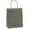 Sac papier kraft gris foncé poignées torsadées 26×34 cm – 100 % recyclable et apte au contact alimentaire – fabrication européenne