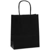 Sac papier kraft noir poignées torsadées 26×34 cm – 100 % recyclable et apte au contact alimentaire – fabrication européenne