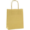 Sac papier kraft or poignées torsadées 26×34 cm – 100 % recyclable et apte au contact alimentaire – fabrication européenne