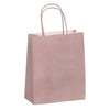 Sac papier kraft rose poignées torsadées 26×34 cm – 100 % recyclable et apte au contact alimentaire – fabrication européenne