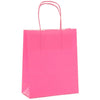 Sac papier kraft rose poudré poignées torsadées 26×34 cm – 100 % recyclable et apte au contact alimentaire – fabrication européenne