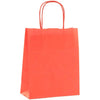 Sac papier kraft rouge poignées torsadées 26×34 cm – 100 % recyclable et apte au contact alimentaire – fabrication européenne