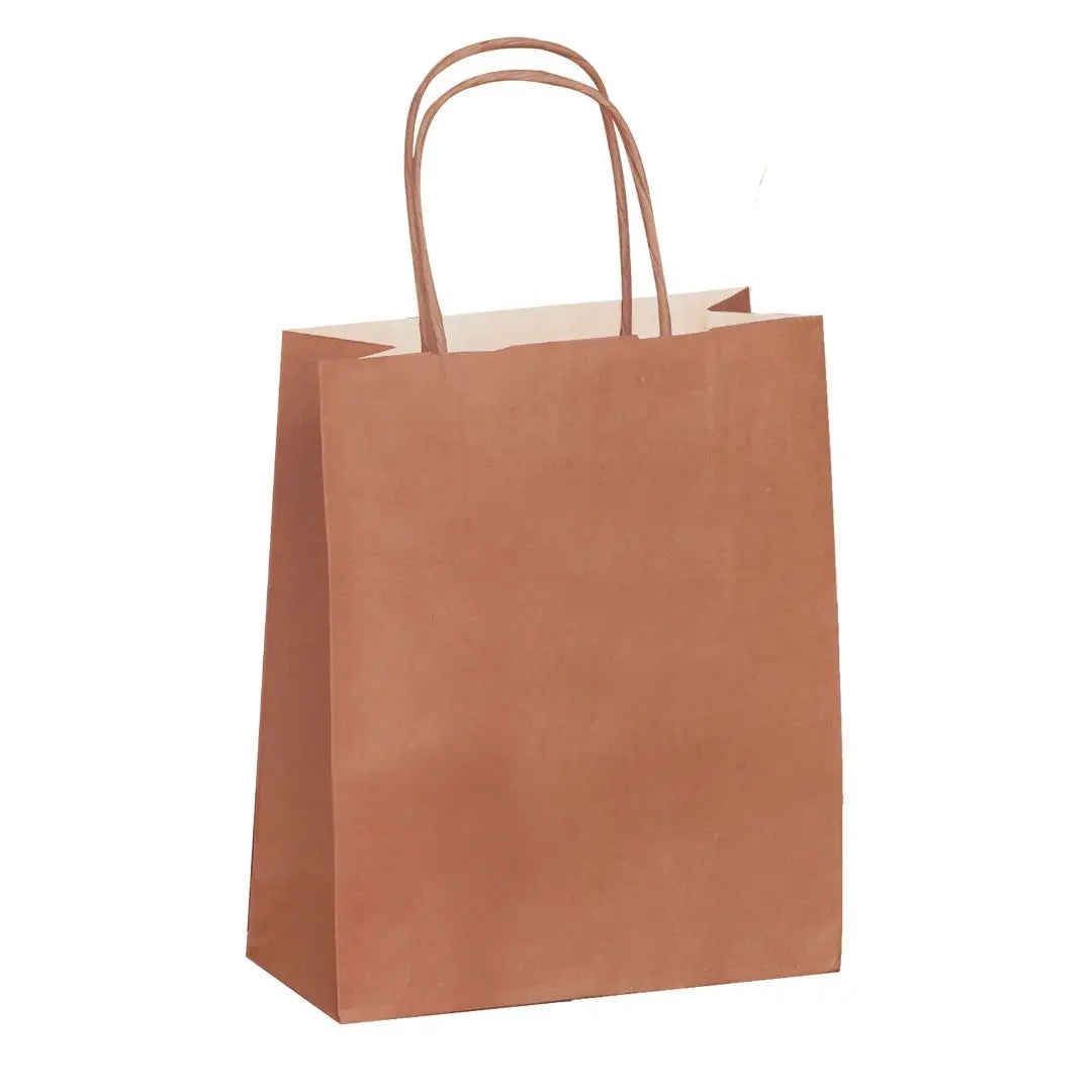 Sac papier kraft terra poignées torsadées 26×34 cm – 100 % recyclable et apte au contact alimentaire – fabrication européenne