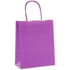 Sac papier kraft violet poignées torsadées 26×34 cm – 100 % recyclable et apte au contact alimentaire – fabrication européenne