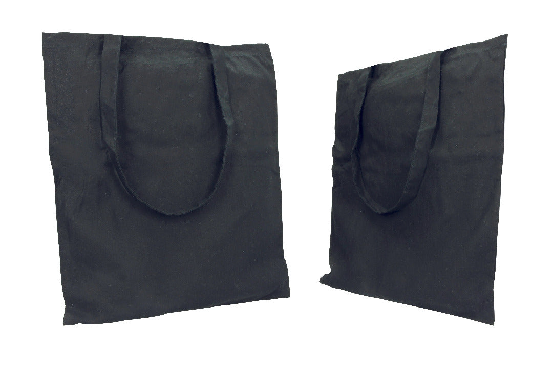 tote bag premium 100 % coton noir sans soufflet, réutilisable et personnalisable, idéal pour commerces, événements et actions promotionnelles