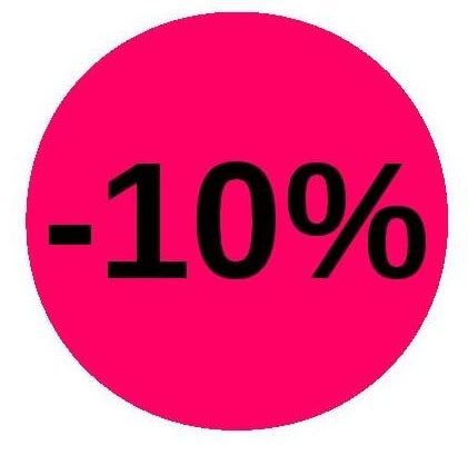Pastilles adhésives fluo avec "% 10-20-30-40-50-70 %" 32mm - 1000pcs