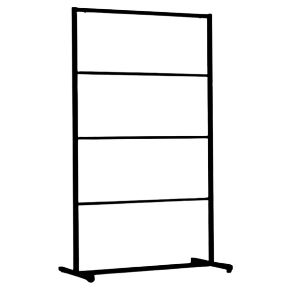 DittaDisplay Retail Solutions penderie avec 3 barres intermédiaires et base en tube carré Penderie avec 3 barres intermédiaires et base en tube carré Ständer mit 3 Zwischenstangen und Basis aus Vierkantrohr hanger with 3 intermediate bars and square tube base