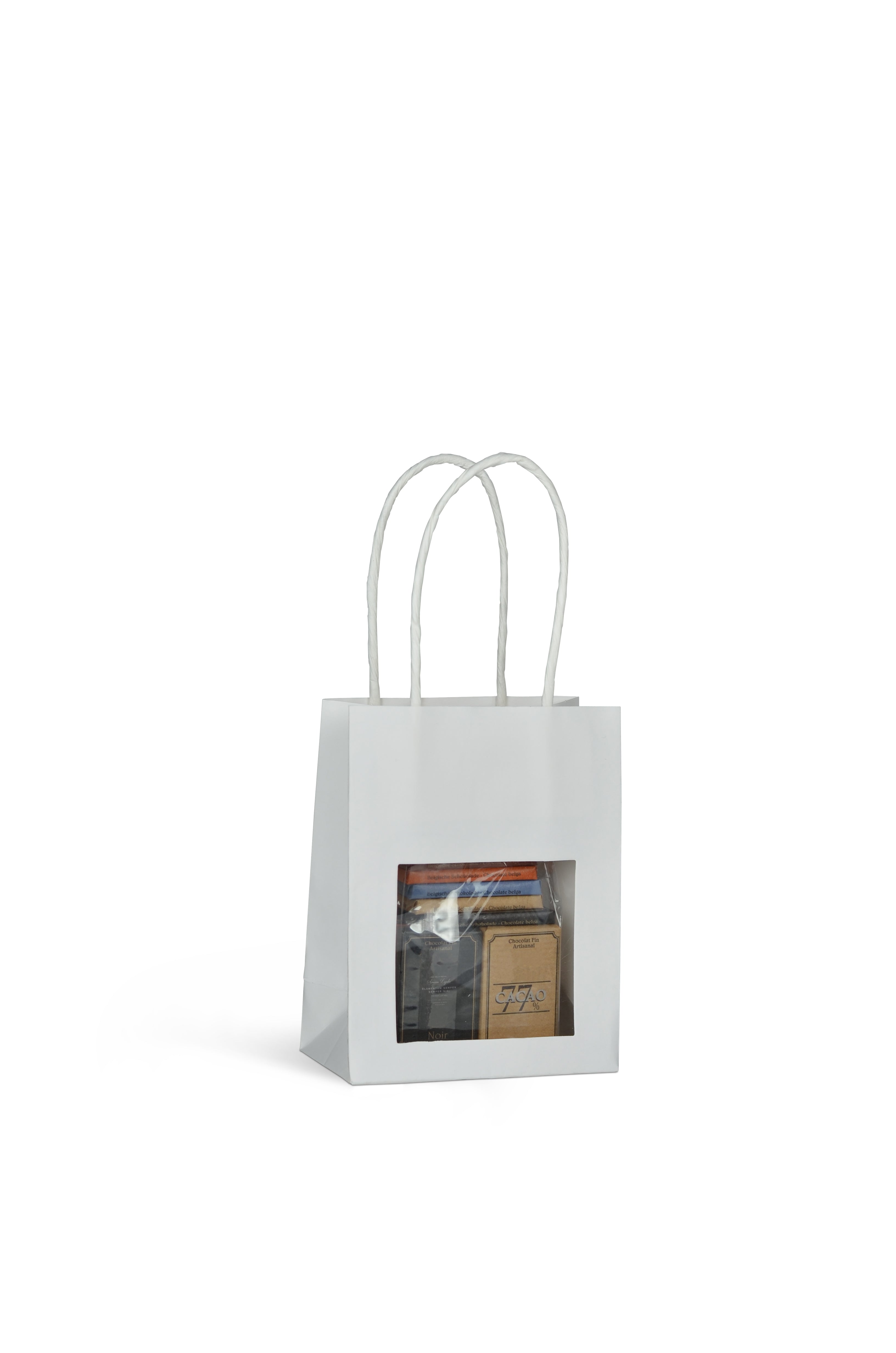 DittaDisplay Retail Solution | Sacs kraft 175gr avec fenêtre poignée torsadée 3 formats 5 couleurs Kraft bags 175gr with window twisted handle 3 sizes 5 colors Kraftbeutel 175gr mit Fensterdrehgriff 3 Größen 5 Farben