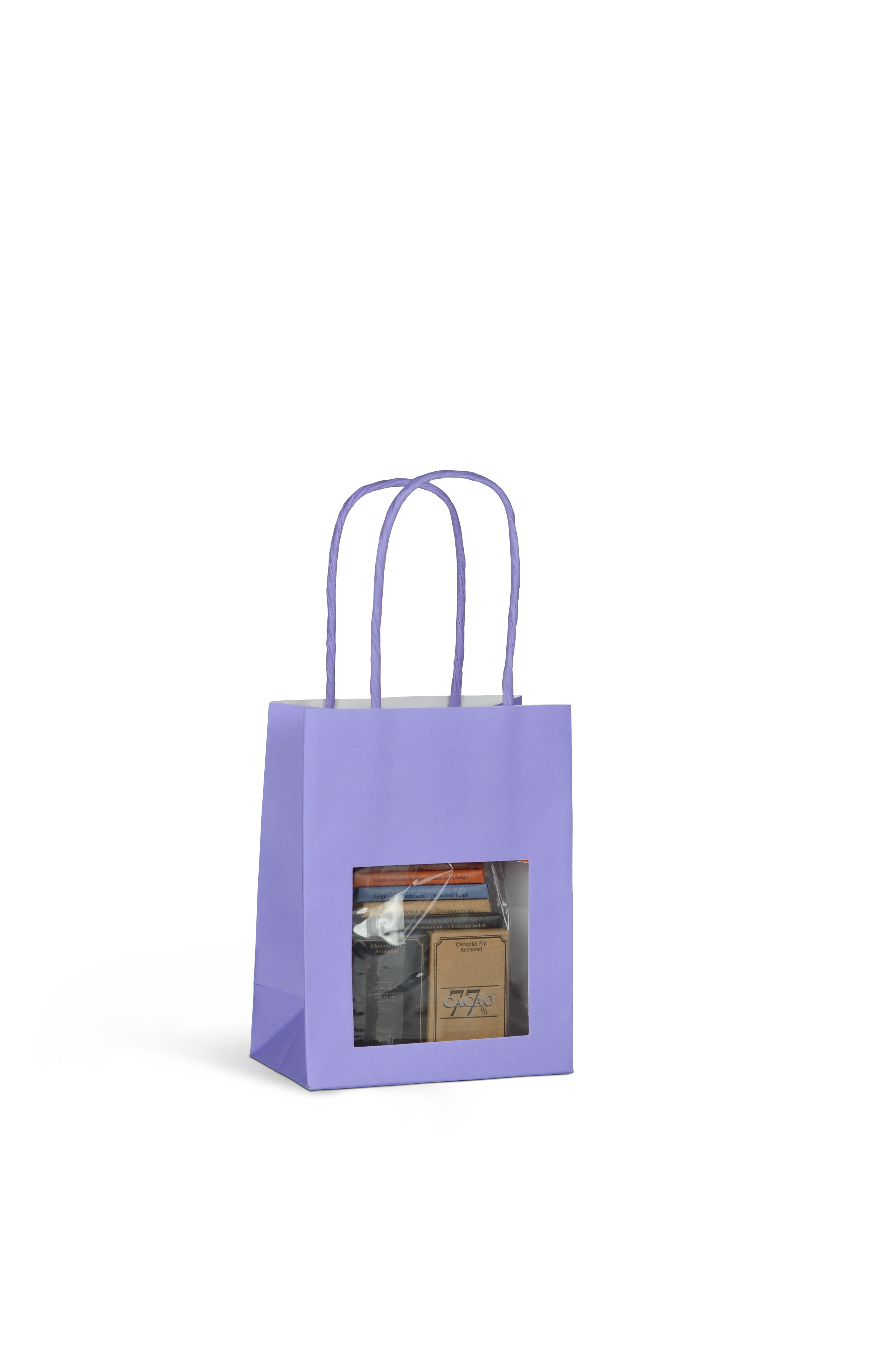 DittaDisplay Retail Solution | Sacs kraft 175gr avec fenêtre poignée torsadée 3 formats 5 couleurs Kraft bags 175gr with window twisted handle 3 sizes 5 colors Kraftbeutel 175gr mit Fensterdrehgriff 3 Größen 5 Farben