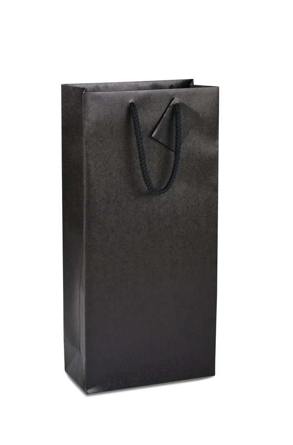 DittaDisplay Retail Solutions sac bouteille papier kraft 175gr noir intense finition mat sans fenêtre kraft paper bottle bag intense black matte finish without window Flaschenbeutel Kraftpapier intensiv schwarz mattes Finish ohne Fenster