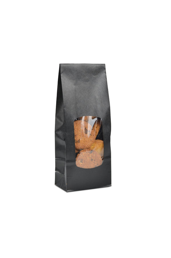 DittaDisplay Retail Solution | sac kraft alimentaire avec fenêtre couleur noir intense food kraft bag with window in intense black color Lebensmittelkraftbeutel mit Fenster in intensiver schwarzer Farbe