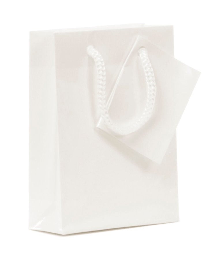 dittadisplay sac cabas luxe blanc pelliculé poignée corde 128gr