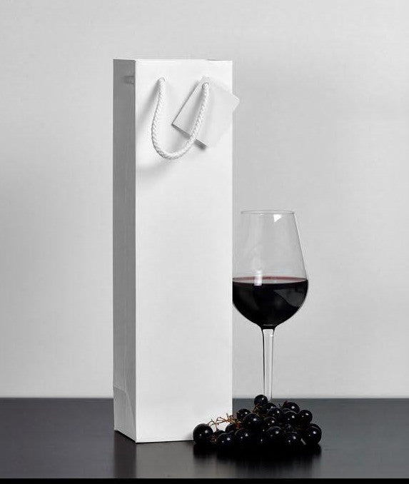 Sacs Luxe Pelliculé Mat Blanc Bouteille
