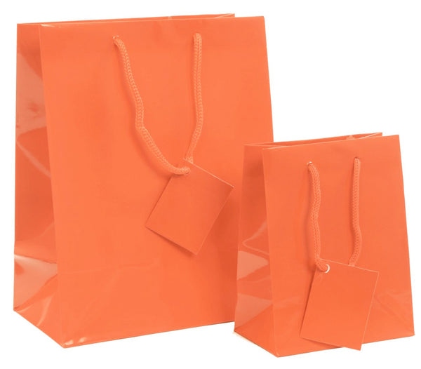 dittadisplay sac cabas luxe orange pelliculé poignée corde 128/190gr