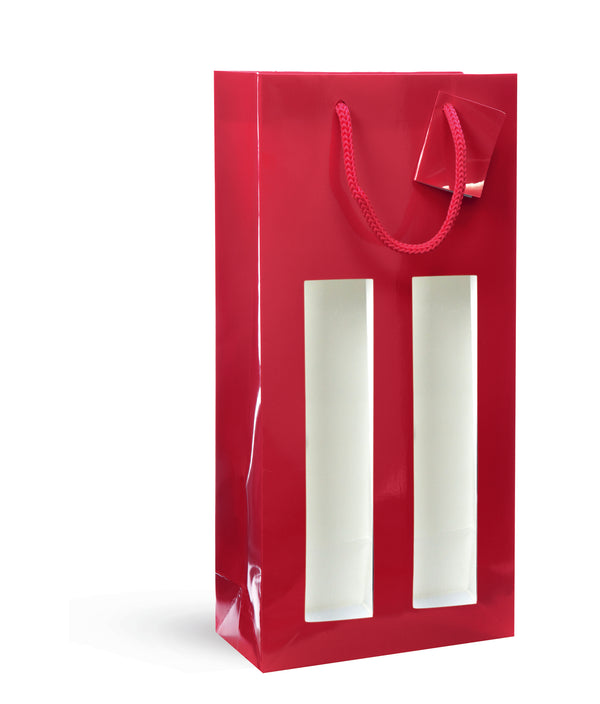 DittaDisplay - emballage sac bouteille pelliculé avec fenêtre et poignée cordon verpackung beutel flasche beschichtet mit fenster und griffen schnur packaging laminated bottle bag with window and drawstring handles