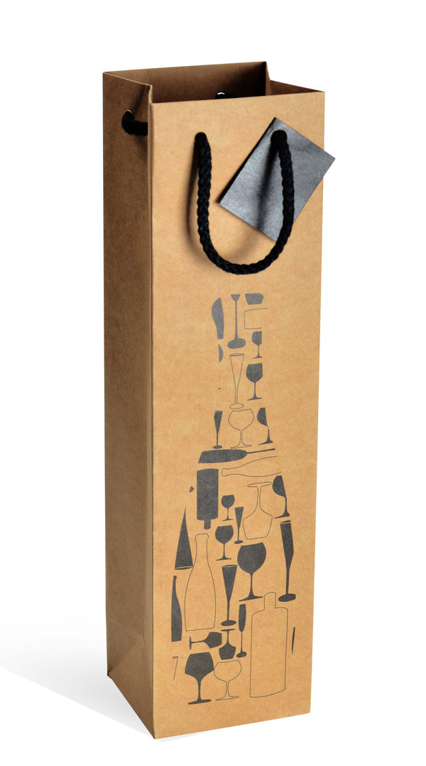 DittaDisplay sac cabas bouteille corde cordon kraft luxe fantaisie 175g carte étiquette