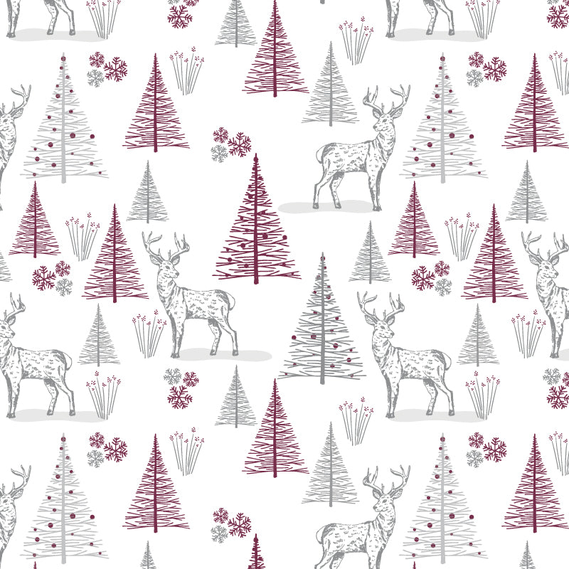 DittaDisplay Retail Solutions rouleau papier motifs noël forêt sur papier kraft couché Rolle weihnachtlich gemustertes Papier auf beschichtetem Kraftpapier paper roll with christmas motifs on coated kraft paper