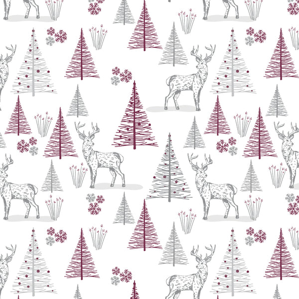 DittaDisplay Retail Solutions rouleau papier motifs noël forêt sur papier kraft couché Rolle weihnachtlich gemustertes Papier auf beschichtetem Kraftpapier paper roll with christmas motifs on coated kraft paper